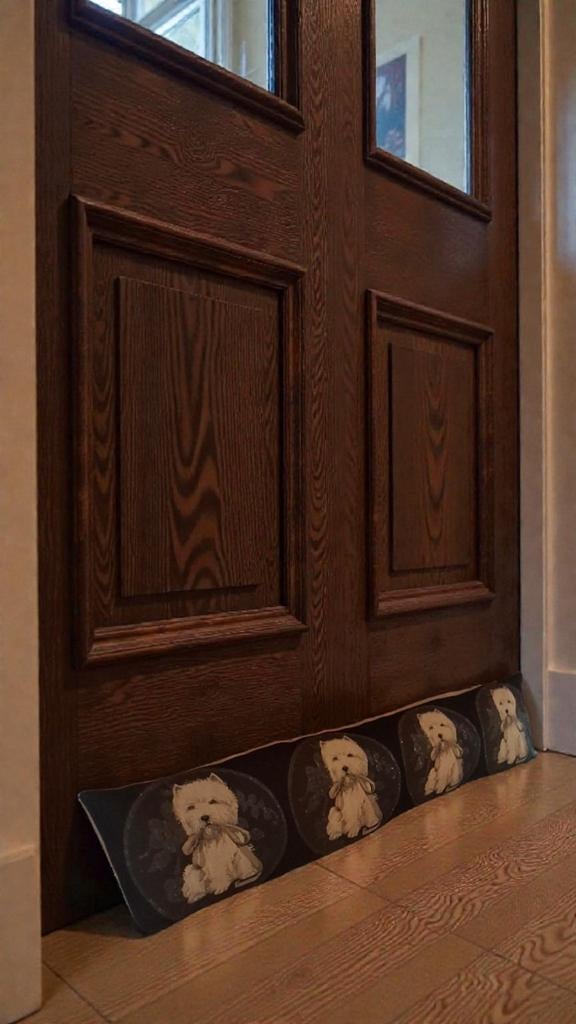 Boudin de Porte Tapisserie Chiens Westie 90x20 cm, Enlèvement ou Envoi, Noir