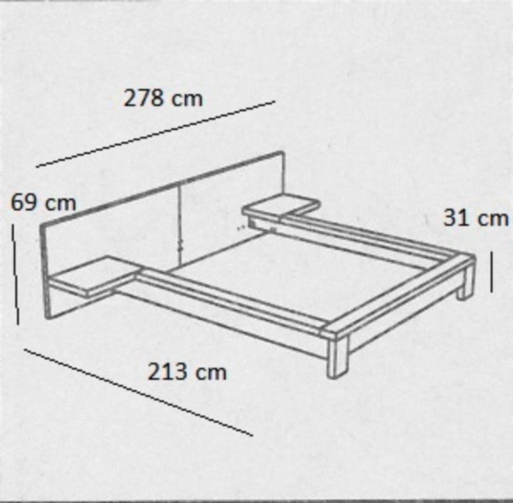 chambre à coucher, lit double, commode, Maison & Meubles, Enlèvement, Utilisé, Deux personnes, Gris