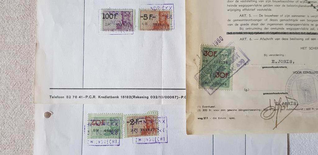 takszegels uit de jaren '60, Ophalen, Na 1940, Gestempeld