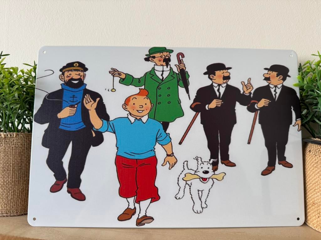 Plaque murale en métal Tintin, Collections, Marques & Objets publicitaires, Neuf, Panneau publicitaire, Enlèvement ou Envoi