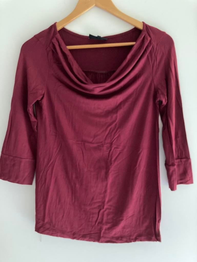 jbc zwangerschapstop watervalhals bordeaux maat S, JBC, Zo goed als nieuw, Maat 36 (S), Rood