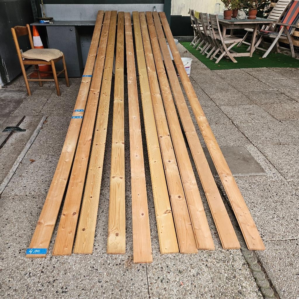 planken tand groef, Doe-het-zelf en Bouw, Ophalen, Minder dan 25 mm, Zo goed als nieuw, Plank