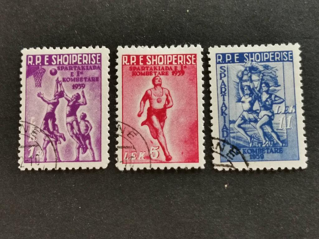 Albanie 1959 - sport - Spartakiade, basketbal, lopen, Ophalen of Verzenden, Overige landen, Gestempeld
