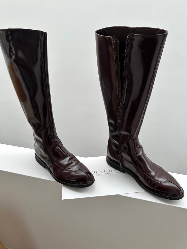 Heschung donkerbruine laarzen mt 39, Kleding | Dames, Bruin, Ophalen of Verzenden, Zo goed als nieuw, Hoge laarzen