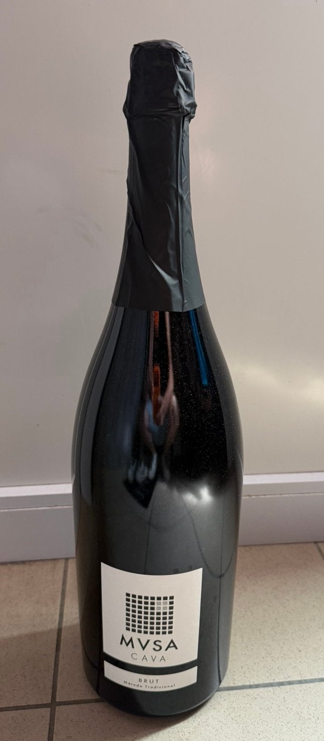 3 liter fles cava mvsa spain brut in originele doos, Ophalen, Zo goed als nieuw