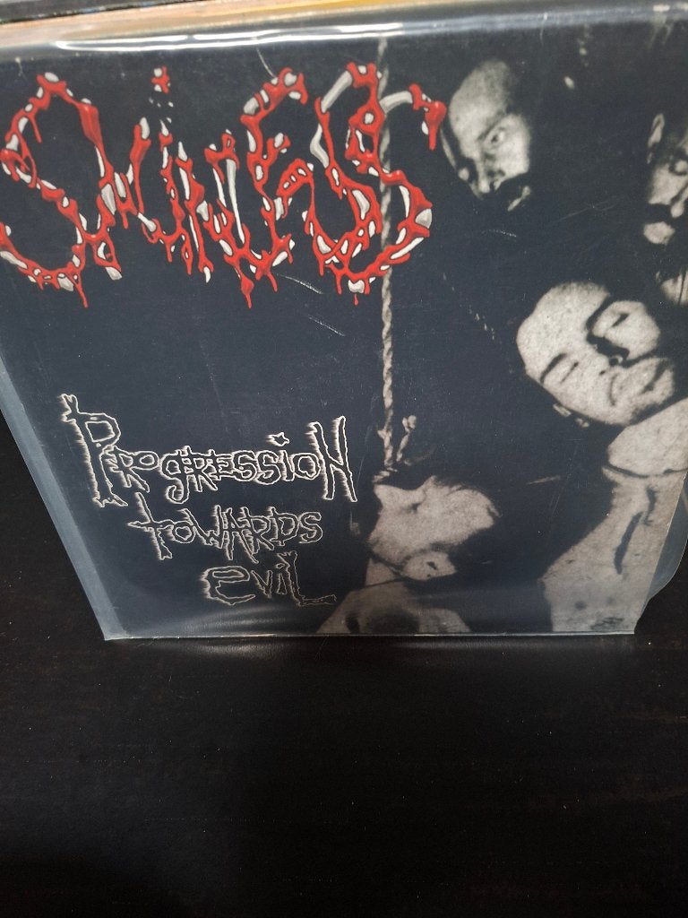lp - skinless - progression towards evil - vak 10, LP, Gebruikt, Beschermende buitenhoes, Death metal