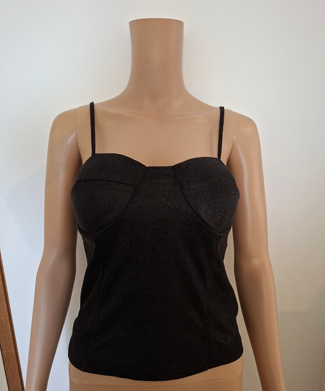 schattig zwart glitter topje, Kleding | Dames, Verzenden, Zwart, Nieuw, Maat 36 (S)