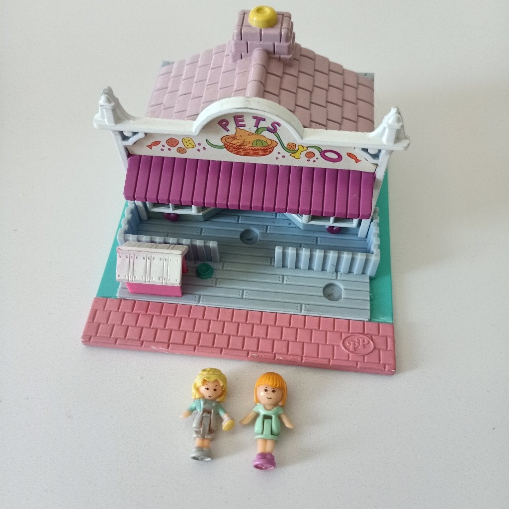 Polly Pocket vintage Pet Shop Bluebird met 2 figuurtjes 1993, Verzamelen, Poppetjes en Figuurtjes, Ophalen of Verzenden, Gebruikt