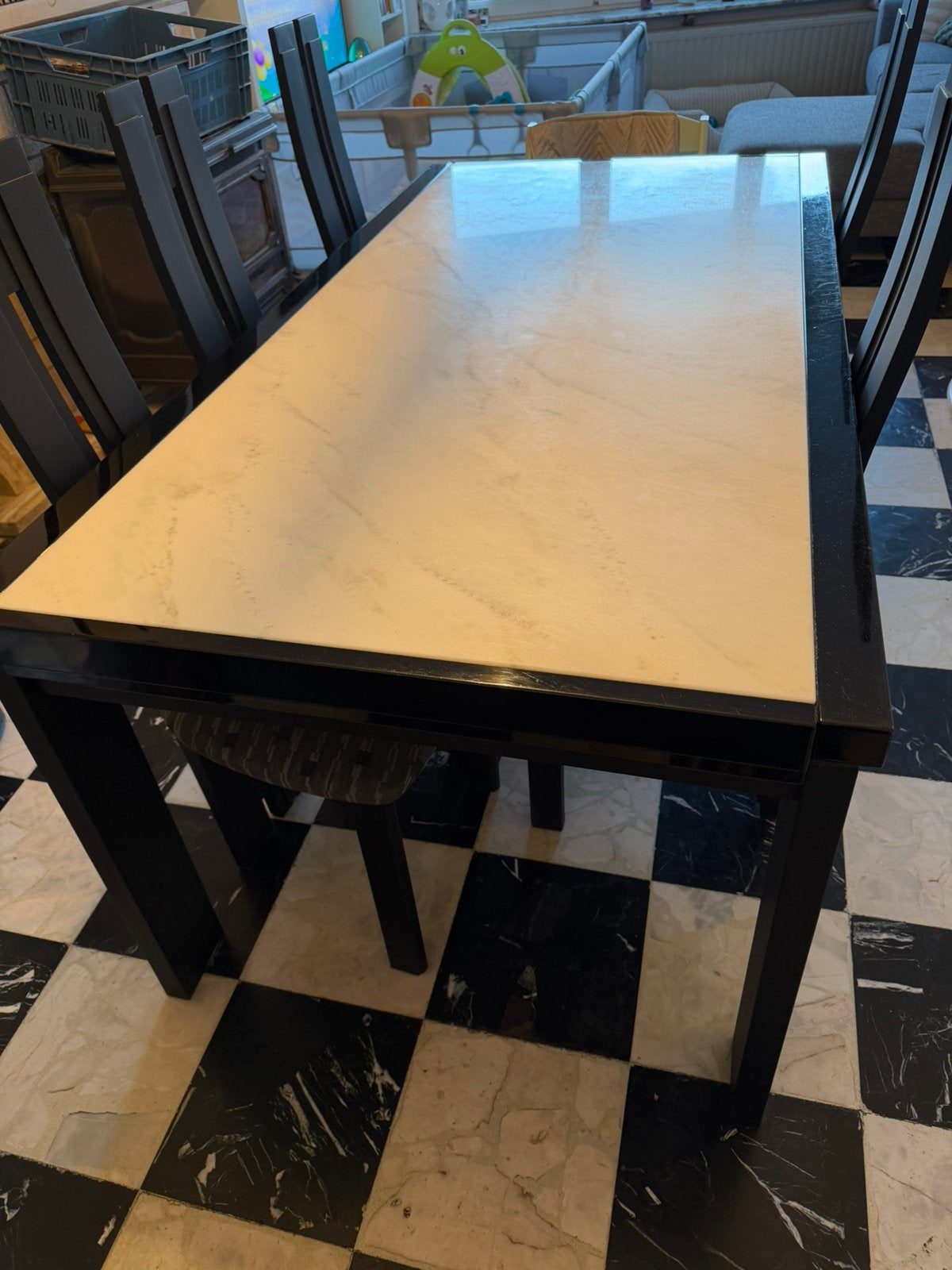 Tafel met marmer blad, Ophalen, Overige materialen, Marmer, 75 cm of meer