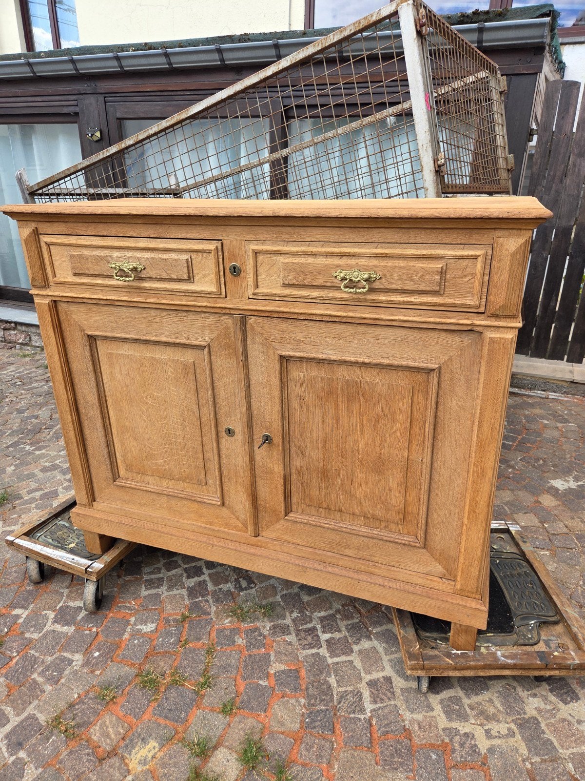 Prachtig antiek massief eikenhouten dressoir, zandstraal/ Lo, Ophalen