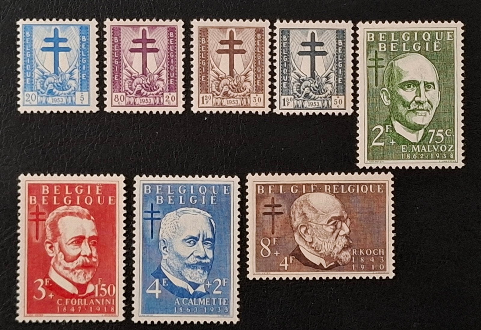 België: OBP 930/37 * Antiteteringzegels 1953., Postzegels en Munten, Spoor van plakker, Orginele gom, Ophalen of Verzenden, Zonder stempel