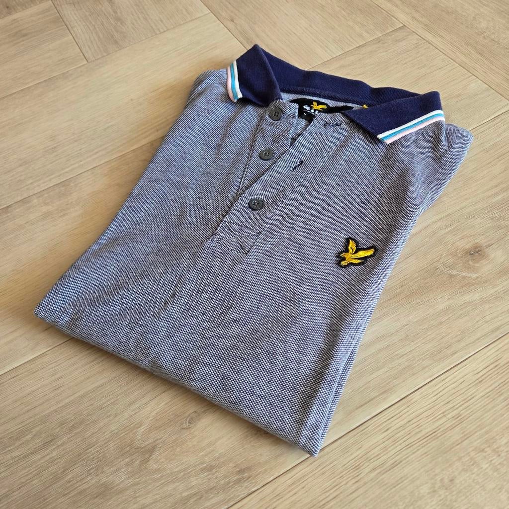 Polo bleu mélangé élégant taille XS., Comme neuf, Lyle & Scott, Bleu, Taille 46 (S) ou plus petite