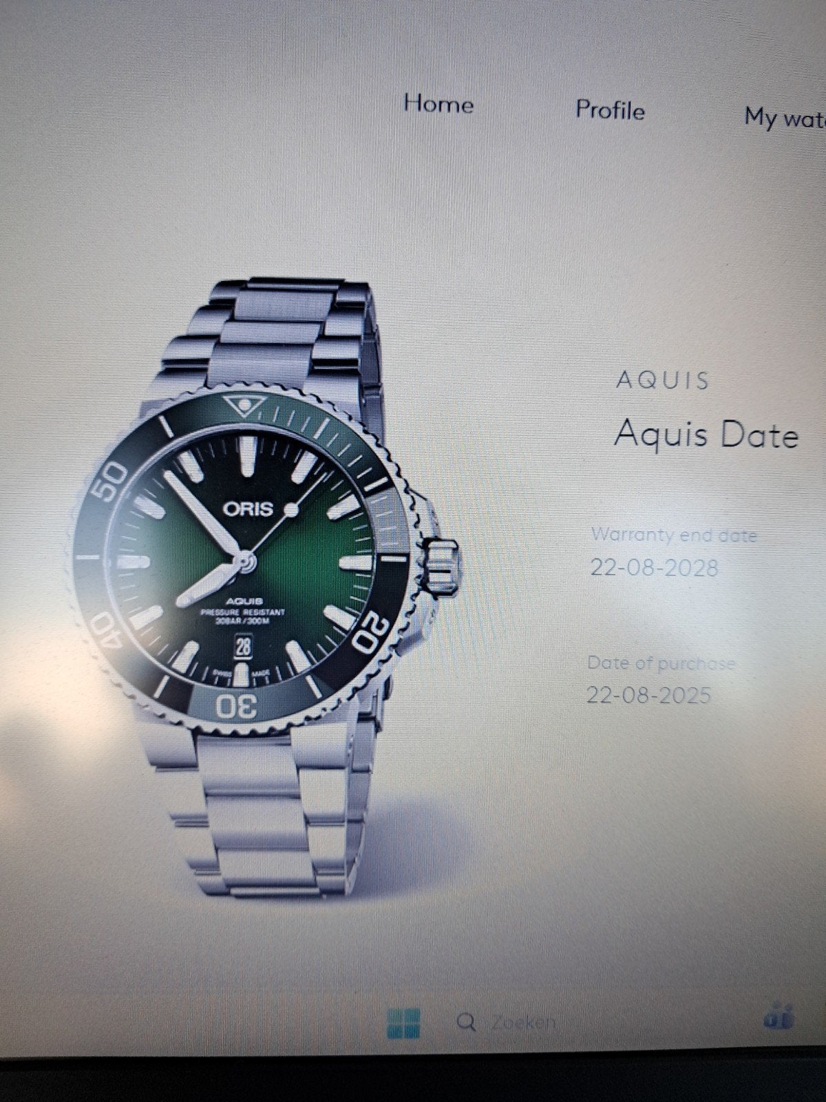 Oris Aquis date 43 mm. groen, Staal, Staal, Polshorloge, Nieuw