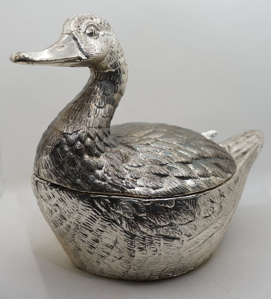 vintage Mauro Manetti ijsemmer eend, Antiquités & Art, Art | Objets design, Enlèvement ou Envoi, Objet, Argent, Métal