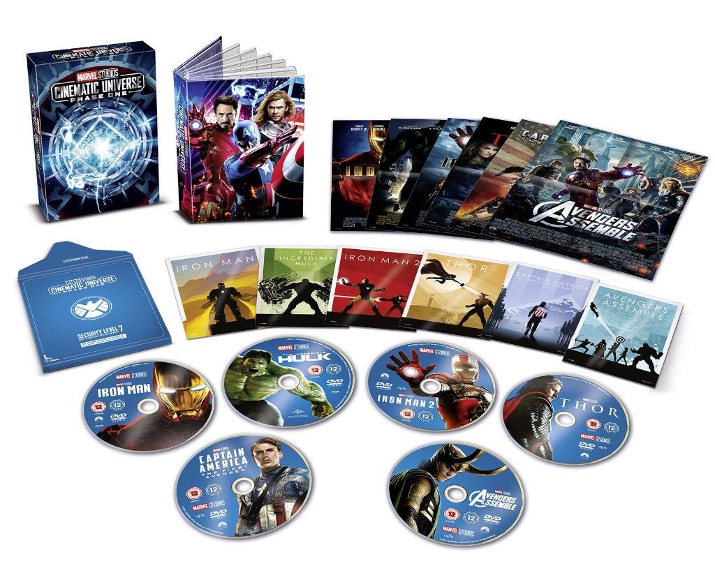 Marvel MCU Phase 1 box set (6 films), Cd's en Dvd's, Ophalen of Verzenden, Zo goed als nieuw, Actie, Boxset