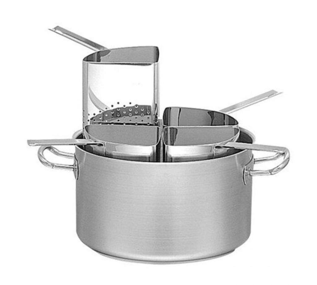 inox Kookpot + pasta-mandjes, Ophalen, Zo goed als nieuw, Inox