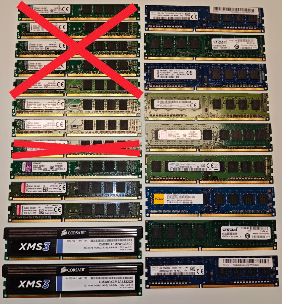 16x 4GB DDR3 desktop RAM geheugen, Ophalen of Verzenden, DDR3, Desktop