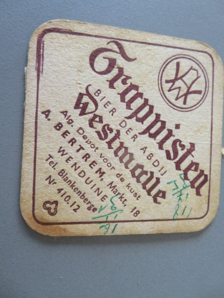 bierviltje Trappisten Bier abdij Westmalle Bertrem Wenduine, Verzamelen, Ophalen of Verzenden, Zo goed als nieuw, Viltje(s), Overige merken