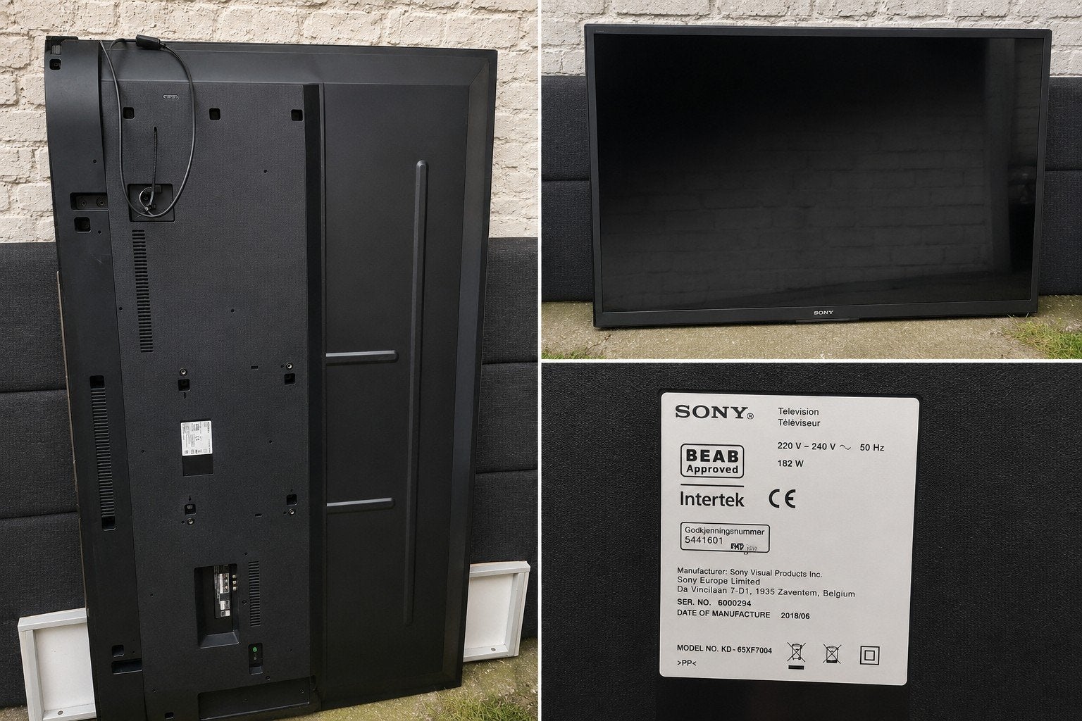 Téléviseur intelligent 4K 65 pouces Sony KD-65XF7004 — Écran, Enlèvement, Ne fonctionne pas, Sony, Smart TV