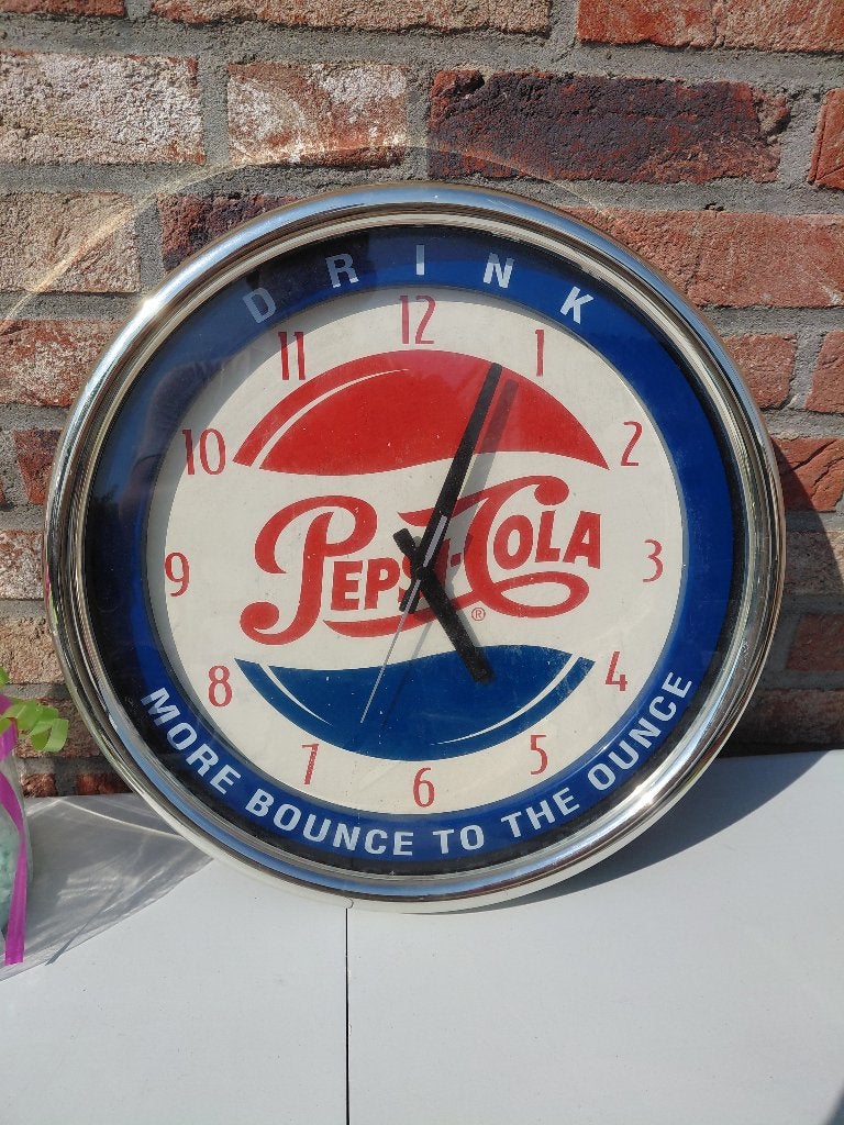 Vintage pepsi cola klok, Verzamelen, Merken en Reclamevoorwerpen, Ophalen, Gebruikt, Overige typen