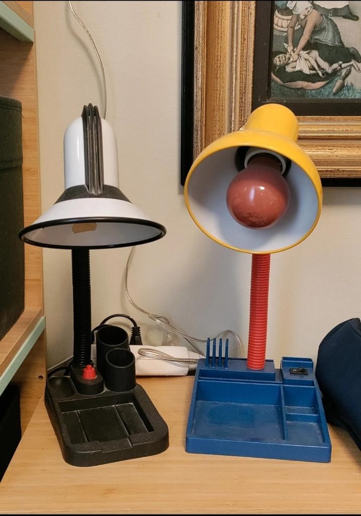Vintage Memphis bureaulampen uit de jaren 80, Ophalen, Zo goed als nieuw, Overige materialen