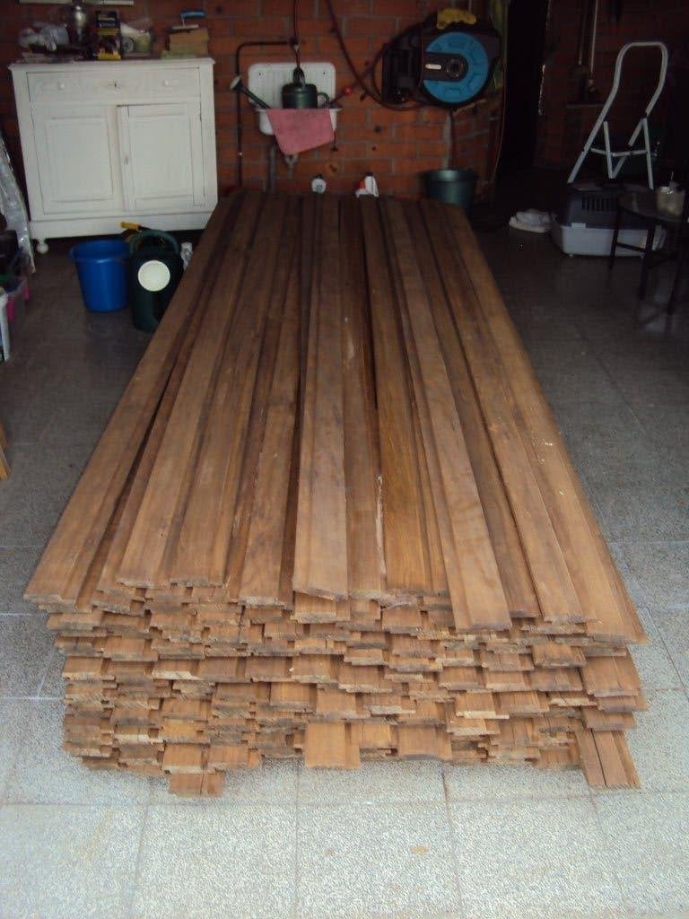 Partij 65 m2 Thermo Fraké gevelbekleding, Neuf, Planches, Bois dur, Enlèvement