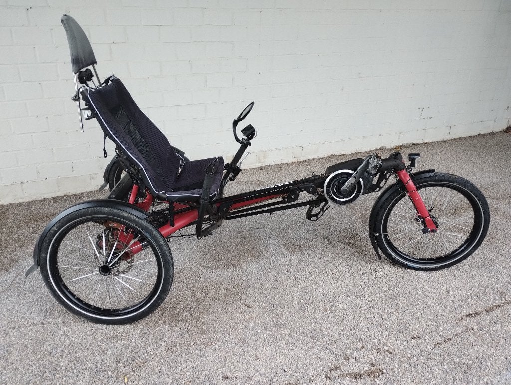 Hase Kettwiesel elektrische ligfiets Shimano middenmotor, Ophalen
