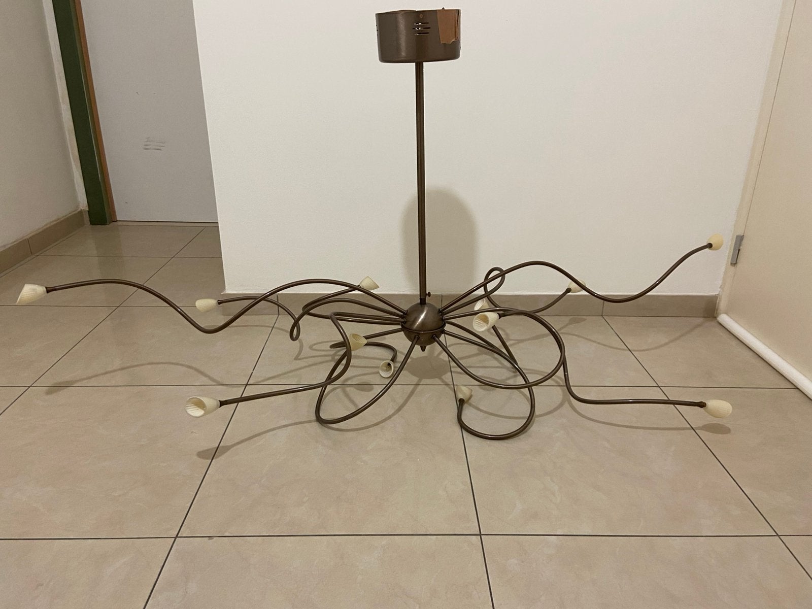 Hanglamp brons/messing., Ophalen, Gebruikt, Metaal, Overige fittingen