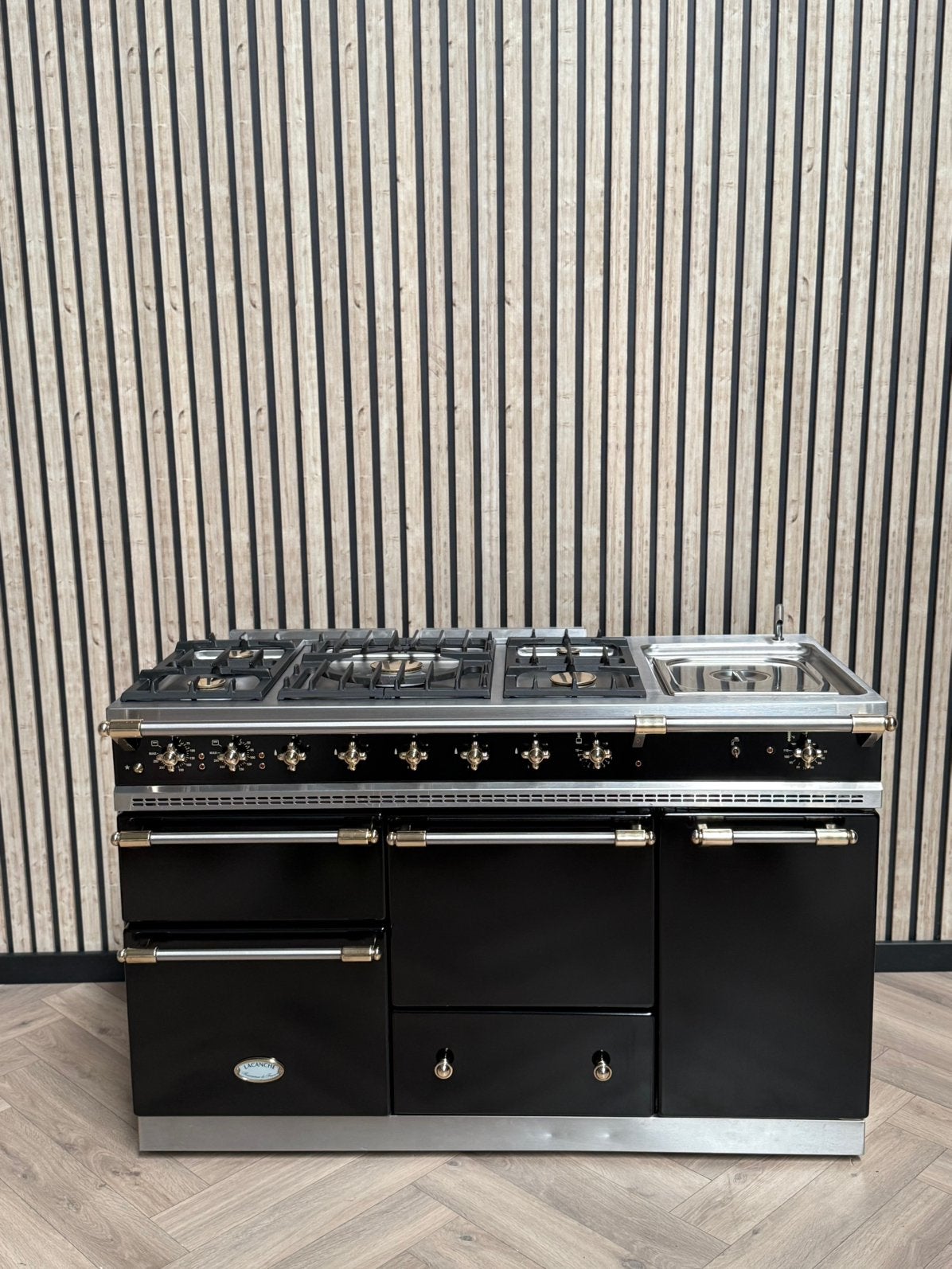 Lacanche Gas Zwart 140cm + Pizza oven + Hete Lucht, Ophalen of Verzenden, Grill, Elektrisch