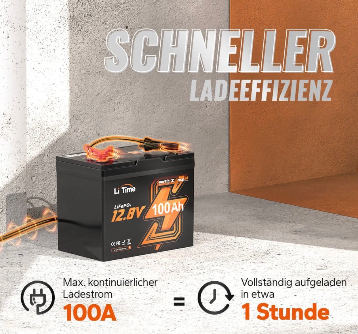 12V 100AH ​​Bluetooth Deep Cycle Lithium Batterij, Nieuw