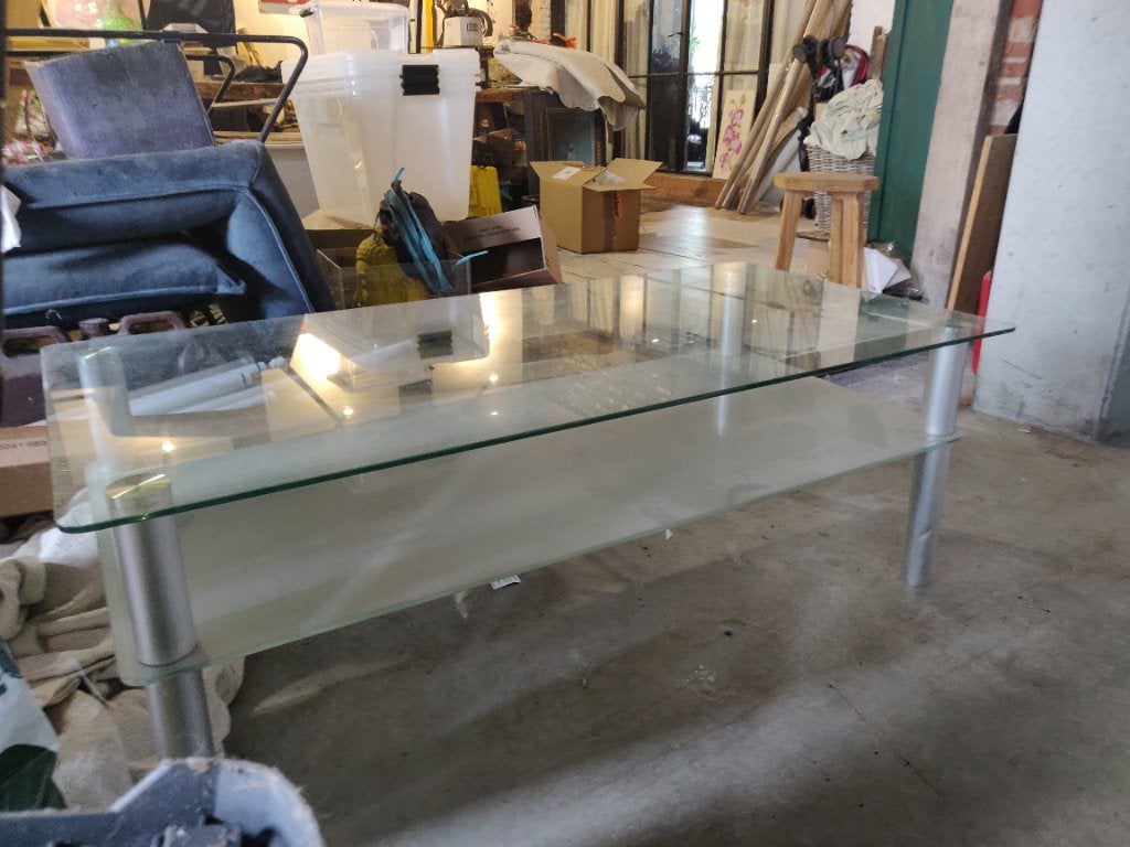 Tv Meubel in Glas (gratis), Huis en Inrichting, Ophalen, Gebruikt, Glas