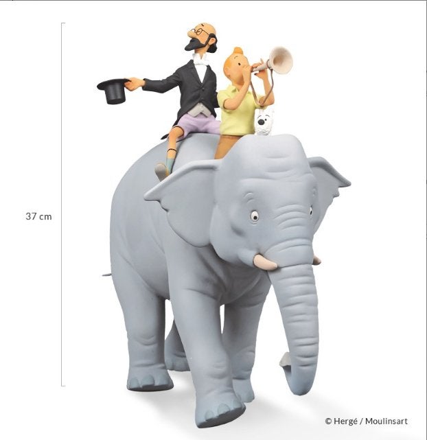 Tintin à l'éléphant - Fariboles 2020 - 500ex, Enlèvement ou Envoi, Tintin, Neuf, Statue ou Figurine