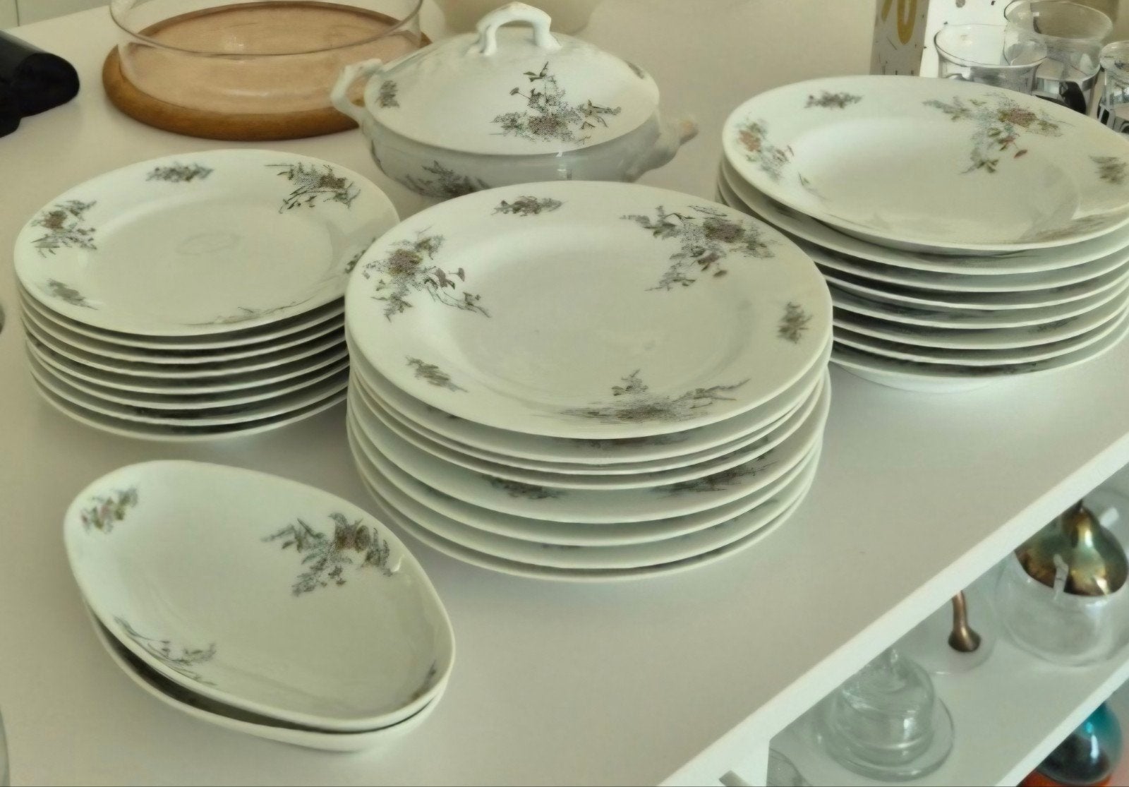 Antiek Frans Limoges porselein Delinannières&Co (Bernardaud), Antiek en Kunst, Antiek | Servies compleet, Ophalen