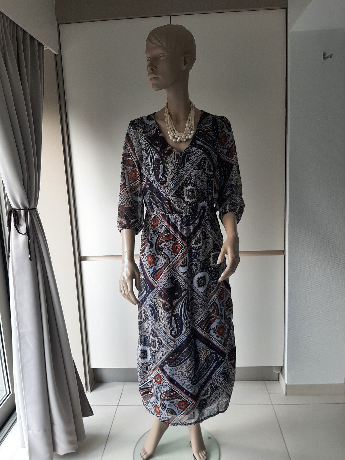 maxi kleed, Kleding | Dames, Ophalen of Verzenden, Gedragen, Maat 38/40 (M), Blauw
