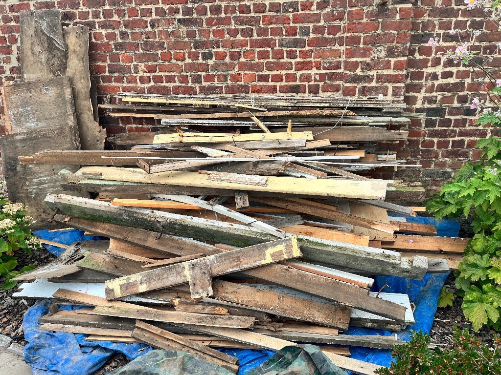 Gratis hout, Ophalen, Gebruikt, 25 tot 50 mm, 200 tot 250 cm