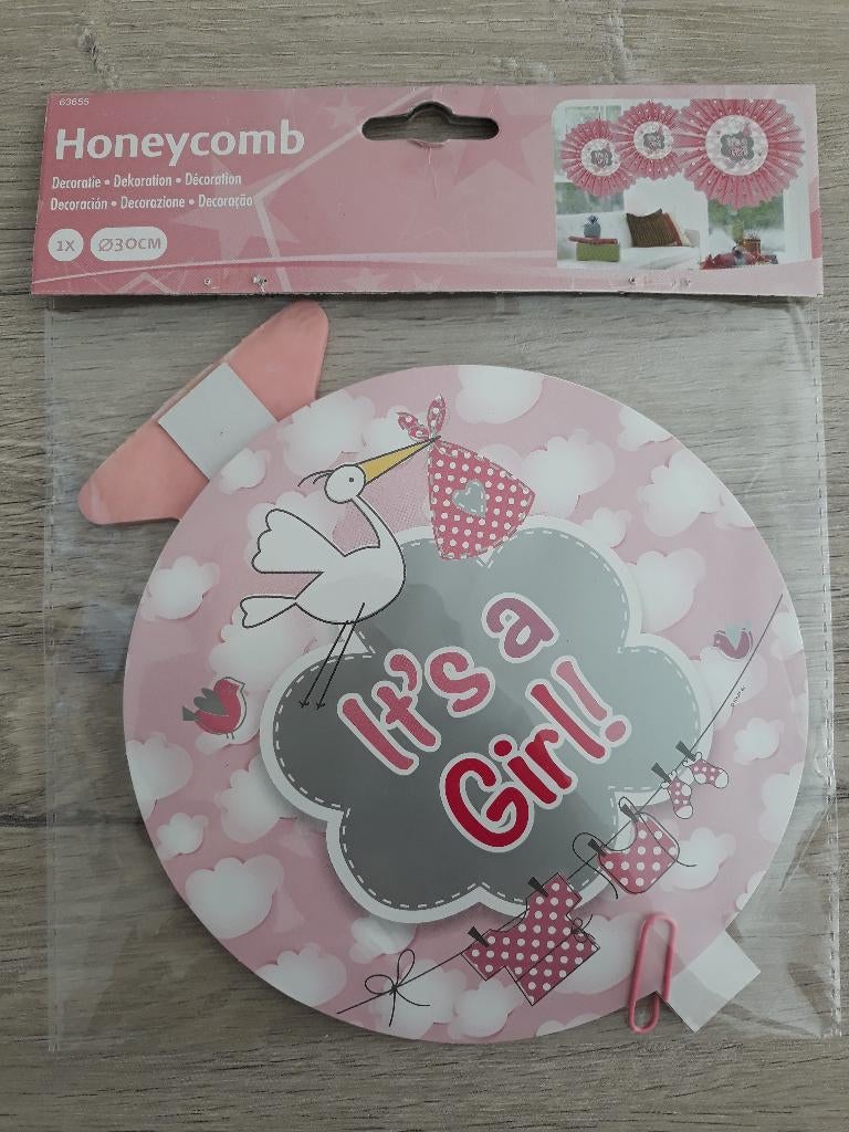 Lot decoratie versiering geboorte meisje girl, Ophalen of Verzenden, Gebruikt