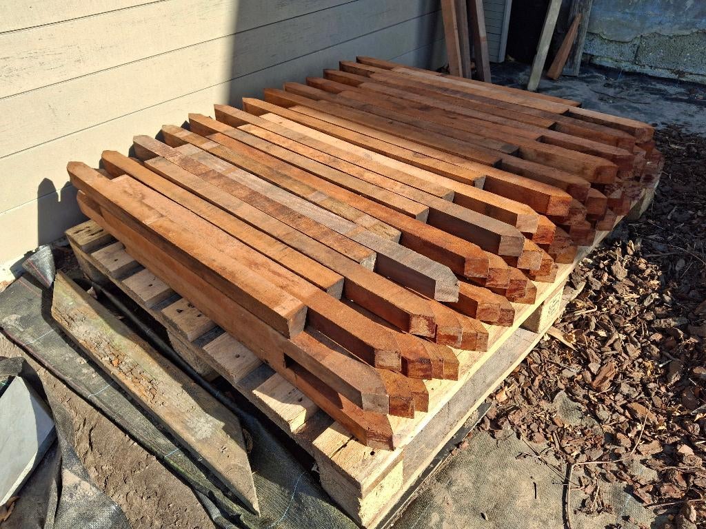 azobe palen 4 x 4 x 80 - 100 stuks, Ophalen, Palen, Nieuw, Hardhout