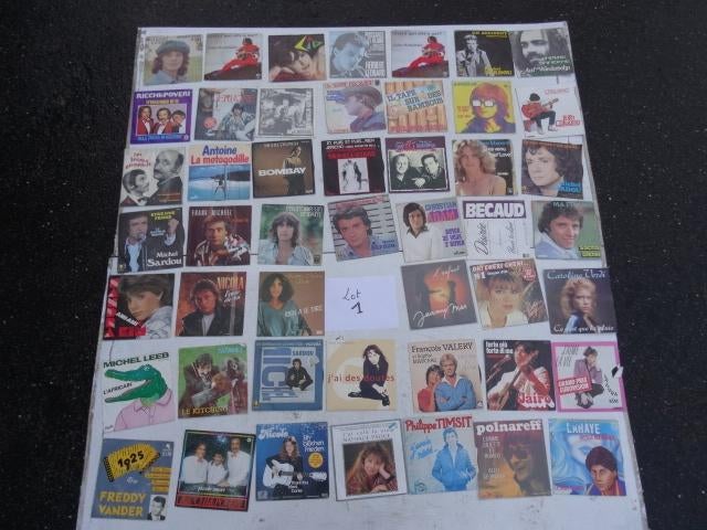 Lot 1— 50 vinyl 45 T Frans 1970-1980 — Pop — Disco, Cd's en Dvd's, Ophalen of Verzenden, Pop, Single