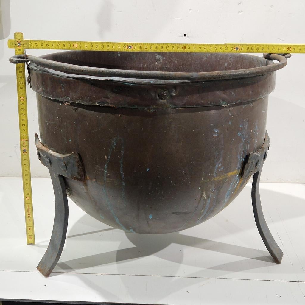 12 kilo zware antiek koper houtketel , plantenbak , bloembak, Antiek en Kunst, Ophalen of Verzenden, Koper