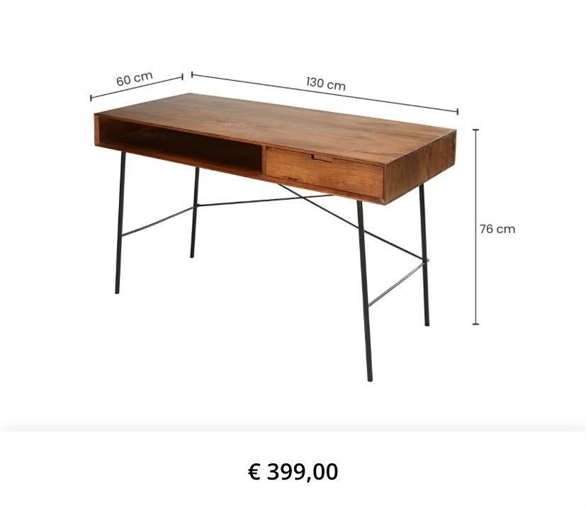design bureau meubel Maisons du Monde, Ophalen, Zo goed als nieuw