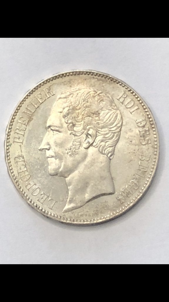 Munt zilver België 5 FR Leop I blootshoofd 1853 kwaliteit !!, Enlèvement ou Envoi, Monnaie en vrac, Argent, Argent