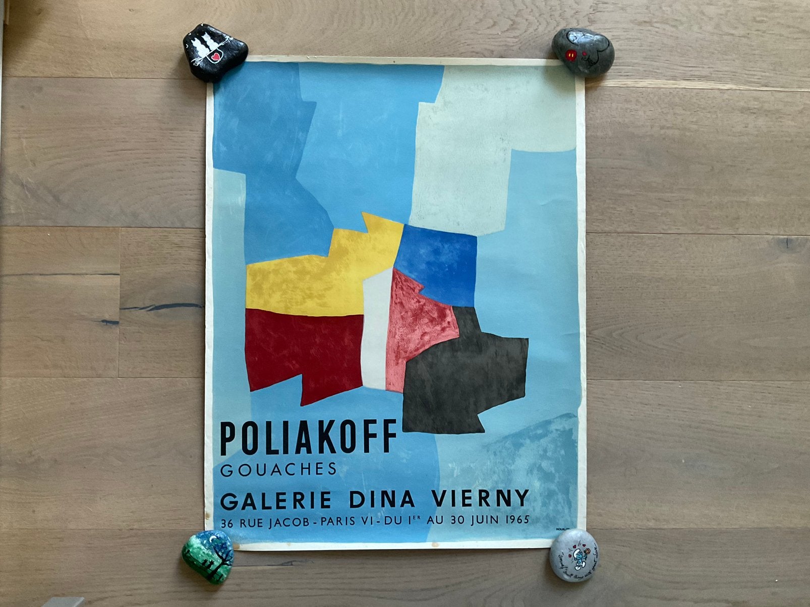 Vintage affiche van Serge Poliakoff tentoonstelling., Ophalen of Verzenden, Zo goed als nieuw