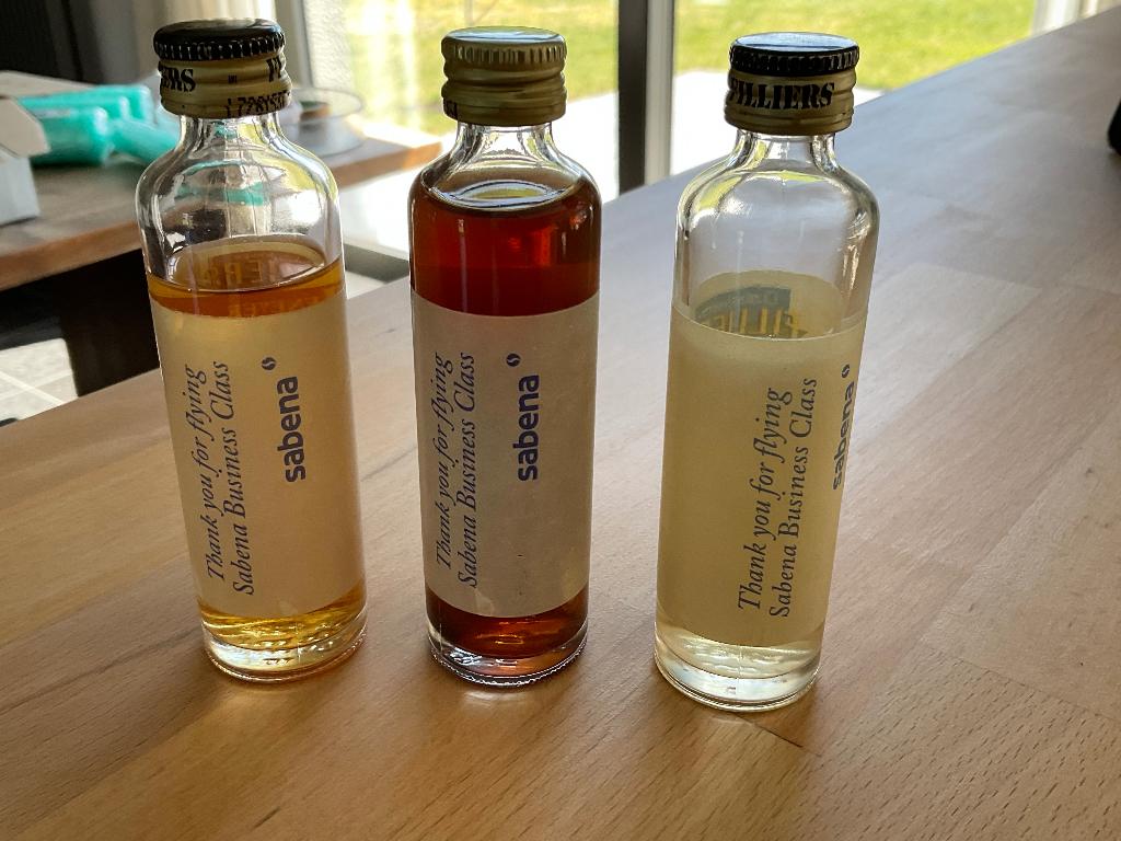 SABENA inflight jeneverflesjes, Collections, Souvenirs Sabena, Enlèvement, Neuf, 1 à 20, Plein