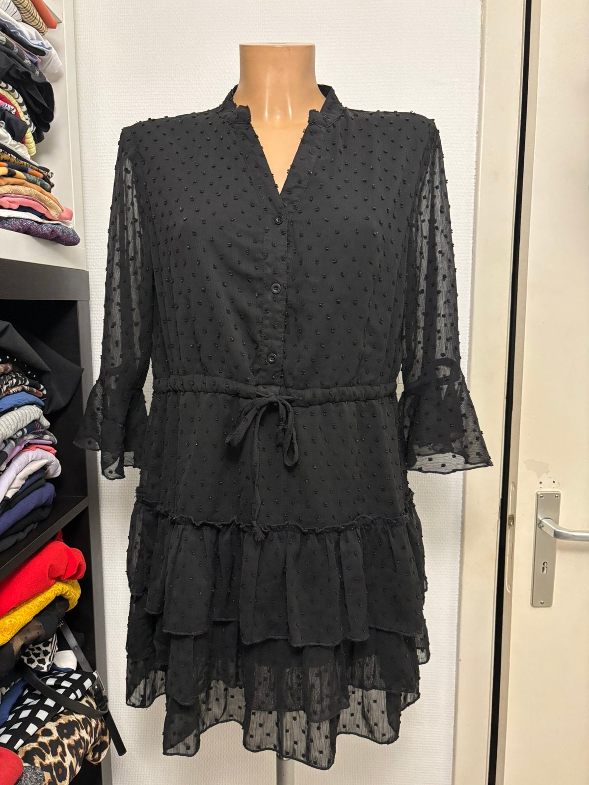 Zwarte elegante jurk, Kleding | Dames, Ophalen of Verzenden, Zo goed als nieuw, Zwart, Boven de knie