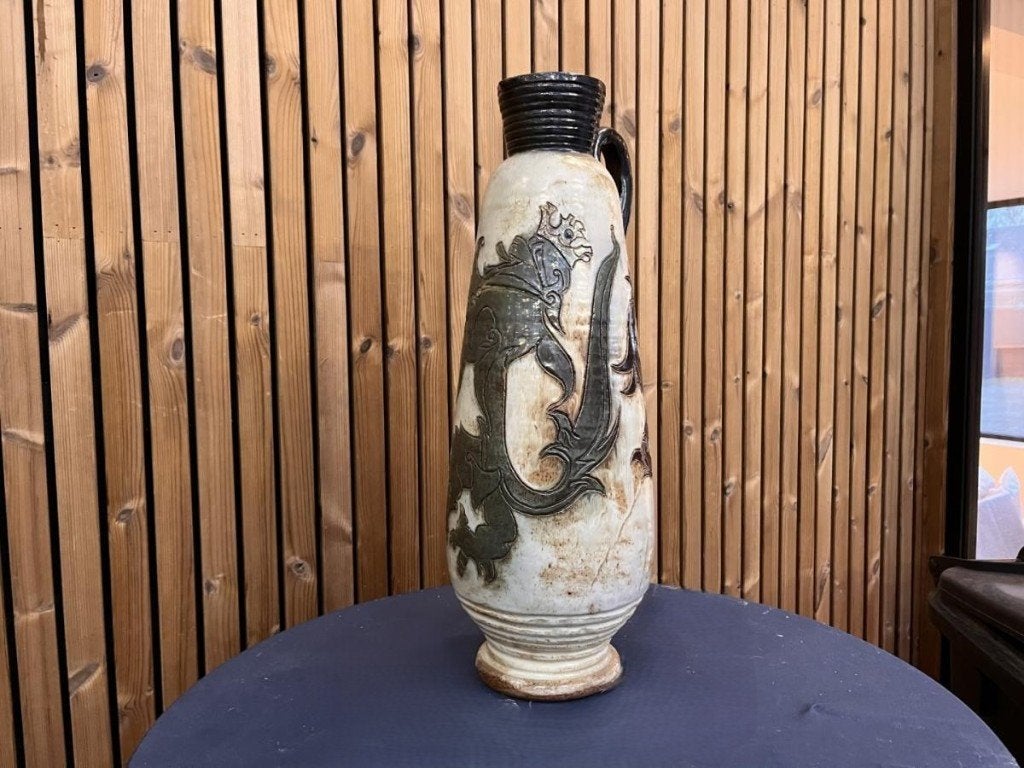Zeldzame Grote Vloervaas Roger Guérin (65 cm) – Gesigneerd, Antiek en Kunst, Ophalen