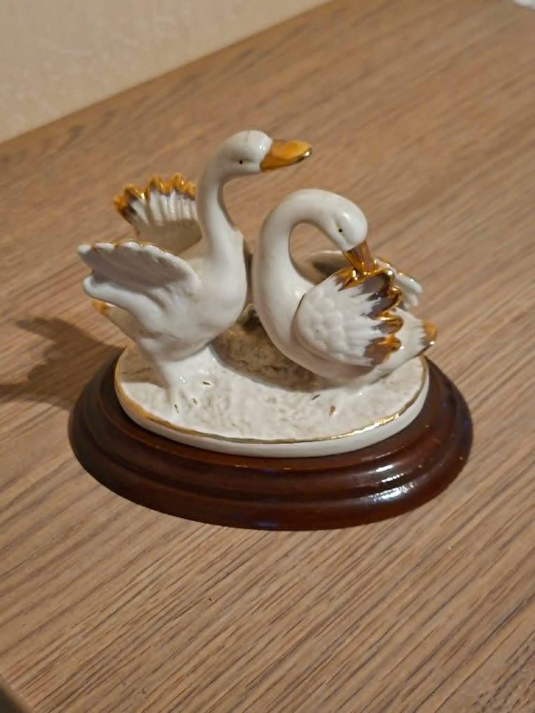Decoratief beeldje : Zwanen, Ophalen of Verzenden, Gebruikt, Dier