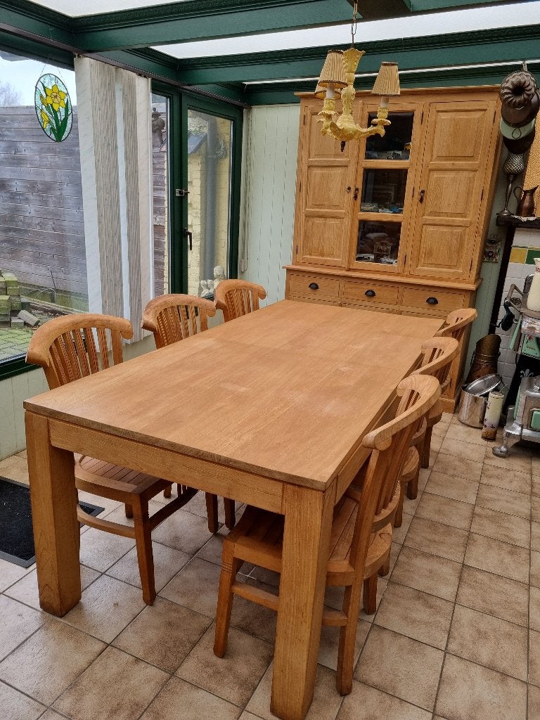 Teak tafel en 6 stoelen, Ophalen