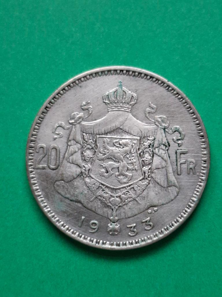 1933 Belgique 20 francs en argent, flamande position A, Timbres & Monnaies, Monnaies | Belgique, Monnaie en vrac, Argent, Argent
