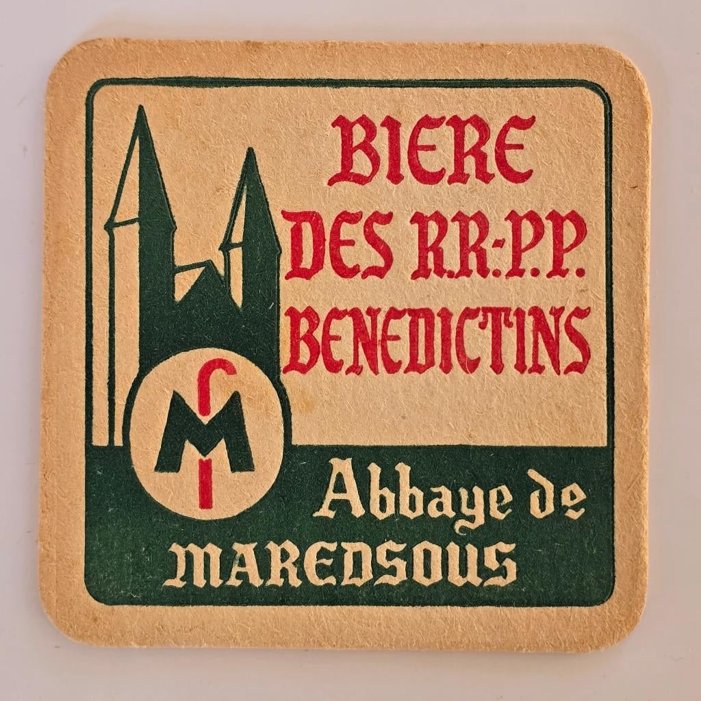 Maredsous Bock Bierviltje onderzetter klein formaat, Verzamelen, Verzenden, Gebruikt, Viltje(s)