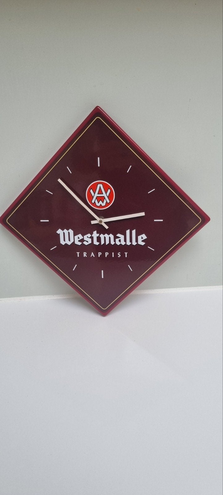westmalle trappist emaille wandklok bord reclame bier, Verzamelen, Ophalen of Verzenden, Zo goed als nieuw, Reclamebord, Plaat of Schild